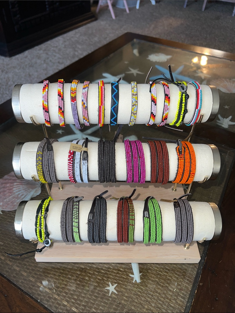 NWT CHAN LUU, LIVE SHOW LISTING, Luxury Designer Leather Wrap Beaded Bracelets